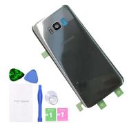 MovTEK Couvercle Batterie Vitre Arrière de Remplacement d'origine pour Samsung Galaxy S8 Plus S8+ G955F Cache Batterie avec lentille de caméra (Argent Artic)
