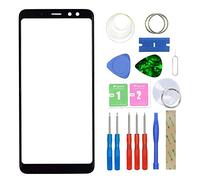 MovTEK Kit de Remplacement de Ecran Tactile Vitre Avant d'origine pour Samsung Galaxy A8 2018 Lentille Extérieur Verre avec l'outil de séparation Noir