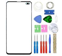 MovTEK Kit de Remplacement de Ecran Tactile Vitre Avant d'origine pour Samsung Galaxy S10 Plus S10+ G975F Lentille Extérieur Verre Noir