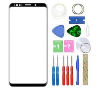 MovTEK Kit de Remplacement de Ecran Tactile Vitre Avant d'origine pour Samsung Galaxy S9 G960F Lentille Extérieur Verre Noir