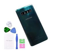 MovTEK Vitre Arrière Cache Batterie de Remplacement Origine pour Samsung Galaxy S10 Plus S10+ G975F Couvercle Batterie avec lentille de caméra (Vert Prisme)