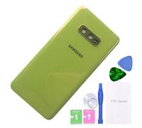 MovTEK Vitre Arrière Cache Batterie de Remplacement Origine pour Samsung Galaxy S10e G970F Couvercle Batterie avec lentille de caméra (Jaune Canari)