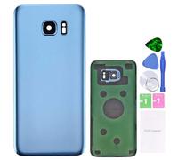 MovTEK Vitre Arrière Cache Batterie de Remplacement Origine pour Samsung Galaxy S7 Edge G935F Couvercle Batterie avec lentille de caméra Bleu