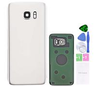 MovTEK Vitre Arrière Cache Batterie de Remplacement Origine pour Samsung Galaxy S7 G930F Couvercle Batterie avec lentille de caméra Blanc