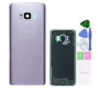 MovTEK Vitre Arrière Cache Batterie de Remplacement Origine pour Samsung Galaxy S8 G950F Couvercle Batterie avec lentille de caméra (Gris Orchidée)