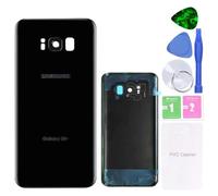 MovTEK Vitre Arrière Cache Batterie de Remplacement Origine pour Samsung Galaxy S8 Plus S8+ G955F Couvercle Batterie avec lentille de caméra (Minuit Noir)
