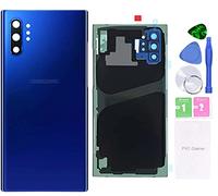 MovTEK Vitre Arriere Cache Batterie d'origine Remplacement pour Samsung Note10+ Plus N975F /5G N976B Ecran Arrière avec Lentille de Caméra et Outils - Bleu Aura