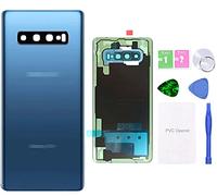 MovTEK Vitre Arriere Cache Batterie d'origine Remplacement pour Samsung S10+ Plus G975F Ecran Arrière avec Lentille de Caméra et Outils - Bleu Prisme
