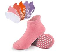 Mowenti Chaussette Antiderapante Bebe Enfant 6-12 Mois Chaussettes Antidérapantes Bébé Fille Garcon Lot de 6 Coton Socquettes Courtes Hiver Couleur_2