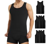 Mowenti Débardeur Homme 100% Coton Lot de 5 Noir Maillot de Corps Toutes Les Tailles et Les Couleurs Musculation Sport Gym Ajustée L
