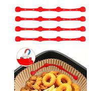 MOWETOO Lot de 4 Aimants pour Papier Sulfurisé Airfryer - En Silicone - Pour Empêcher le Papier Sulfurisé de Couvrir Les Aliments - Accessoires de Friteuse à Air Chaud pour Ninja, Philips, Cosori