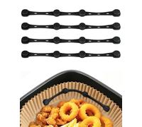 MOWETOO Lot de 4 Aimants pour Papier Sulfurisé Airfryer - En Silicone - Pour Empêcher le Papier Sulfurisé de Couvrir Les Aliments - Accessoires de Friteuse à Air Chaud pour Ninja, Philips, Cosori