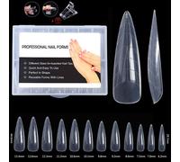 Mowot 120 Pièces Double Formes D'ongle Carré Faux Ongles Conseils Poly Ongles Gel Moules Acrylique Couverture Complète Système D'extension D'ongle Formes Supérieures Moule - Type Tp-Ti10i