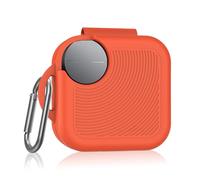 MOWYEOK Coque de protection en silicone compatible avec CMF Buds Pro 2, portable anti-rayures et anti-chocs, LED avant visible, accessoire de boîtier pour CMF Buds Pro 2, avec boucle à anneau, orange