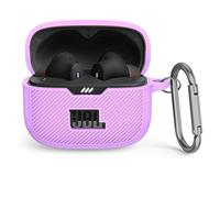 MOWYEOK Coque de protection en silicone compatible avec JBL Tune 230NC TWS - Portable - Anti-rayures et anti-chocs - LED avant visible - Pour accessoires de boîtier JBL Tune 230NC - Avec mousqueton -