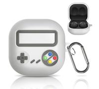 MOWYEOK Coque de protection pour casque Samsung Galaxy Buds Pro/Live/2/2 Pro, design rétro, console de jeux, coque de protection en silicone souple avec mousqueton