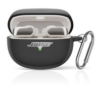 MOWYEOK Étui de protection en silicone anti-rayures et anti-chocs pour écouteurs Bose ultra ouverts avec mousqueton Noir