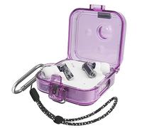MOWYEOK Étui de protection en TPU transparent pour écouteurs Nothing Ear 2, compatible avec étui de chargement Nothing Ear 2, avec dragonne et porte-clés Violet transparent