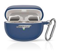 MOWYEOK Étui de protection pour écouteurs ultra ouverts Bose - En silicone anti-rayures et résistant aux chocs - Avant LED visible - Accessoire de boîtier avec mousqueton - Bleu