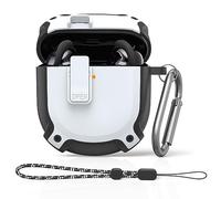 MOWYEOK Étui de verrouillage de sécurité compatible avec Bose QuietComfort Earbuds II 2022, corps entier, étui rigide, léger, résistant aux chocs, avec mousqueton et cordon anti-perte, blanc