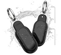 MOWYEOK [Lot de 2] Support pour Galaxy SmartTag2, étui de protection étanche caché pour PC, coque design avec couverture complète avec porte-clés (noir + noir)