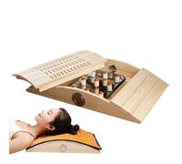 Moxa Box Kit de boîte de relaxation lombaire, 36,5 x 7,5 cm, design en bois multi-trous, récipient en absinthe authentique, support thermique pour femmes, hommes, bien-être, spa, maison, relaxation