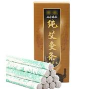 Moxa Sans Fumée, Moxibustion Lot de 10 bâtons moxibustion pure, rouleaux moxa, médecine traditionnelle chinoise à base plantes, massage chauffant