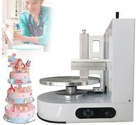 MOXAC GâTeau d'anniversaire Automatique CrèMe RevêTement Lisse DéCoration Machine 4-12 Pouces GâTeaux CrèMe Au Beurre Machine à éTaler GâTeau Pain CrèMe Confiture éPandeur,White