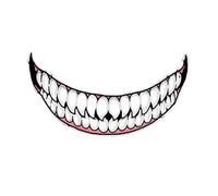 Moxeupon Autocollants pour Casques de Moto | Evil Smile Autocollant Autocollant pour Casques de Hockey à Grande Bouche | Autocollant réfléchissant de Motard de Moto, décoration d'autocollants