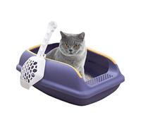 Moxeupon Bac À Litière À Parois Hautes - Bac À Litière Anti-éclaboussures pour Chaton | Boîte À Litière pour Chats À Dessus Ouvert avec Clôture Mobile, Bac À pour Chats