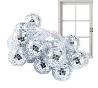 Moxeupon Chaîne de Boule à LED Disco - Boule Lumineuse LED atmosphérique à économie d'énergie pour Les fêtes Disco - Produits d'éclairage extérieur pour Balcon, fenêtre, Porche, escaliers, Couloir