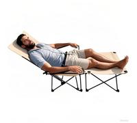 Moxeupon Chaise longue pliante d'extérieur - Chaise longue de jardin pliable avec dossier réglable - Chaise longue ergonomique stable avec design portable pour jardin, balcon, camping et bain de