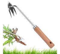 Moxeupon Désherbeur manuel - Appareil robuste à 3 dents avec poignée ergonomique pour parterres de fleurs, potager et pelouse