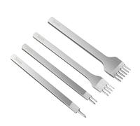 Moxeupon Ensemble De Poinçons À Cuir,Kit De 4 Emporte-Pièces À Dents Pour Travail Du Cuir - Outils En Acier Pour Atelier Maison Et Voyage