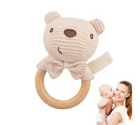 Moxeupon Hochet Bébé Doux, Jouet Animaux Mignons avec Sonnette, Jouet Éducatif en Forme d'Éléphant, Ours, Lapin et Lion pour Nourrissons - Shaker d'Éveil pour Filles et Garçons