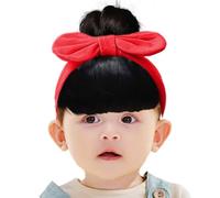 Moxeupon Jolie perruque pour bébé avec couronne à nœud | Bandeau pour les tout-petits | Accessoires de cheveux mignons faciles à mettre pour les fêtes de famille, les fêtes et les célébrations