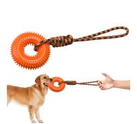 Moxeupon Jouet couineur pour chien - Jouet couineur pour chien - Anneau pointu - Jouet interactif avec corde pour chiens de petite et moyenne taille - Stimulation mentale - Soulage l'ennui