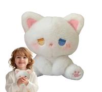 Moxeupon Jouet en Peluche pour Chat - Coussin Douillet - Doux et Moelleux - Coussin interactif Doux pour la Peau - avec Expressions faciales émotionnelles - pour, Famille et Adolescents