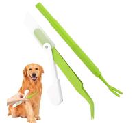 Moxeupon Lot de 2 pinces à tiques en acier inoxydable pour les humains, pour enlever les tiques - Avec pince à tiques légère - Kit de retrait de tiques pour animaux de compagnie