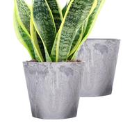 Moxeupon Lot de 2 pots de fleurs pour l'intérieur, avec effet marbre, réutilisables, modernes, structure en marbre, décoration de vase artistique pour l'intérieur et l'extérieur