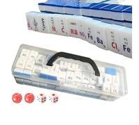 Moxeupon Mahjong Jeu de pions - Jeu de Mahjong pour enfants et débutants - Jeu de société classique avec symboles d'éléments pour la science et le divertissement lors des voyages, des amis et des