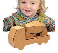 Moxeupon Maison de Jeu en Carton de Noël,Maisonnette à colorier en Carton - Jouets en Papier pour cultiver la capacité Pratique, la Patience, la Concentration et l'imagination des Conse KT