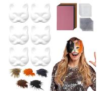 Moxeupon Masques d'animaux pour - Masque d'Halloween avec filet autour des yeux - Accessoire de déguisement pour pour les fêtes de Noël et le cosplay avec la famille et les amis