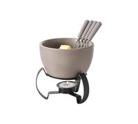 Moxeupon Mini Tasse à Fondue au Chocolat, 450 ML, en céramique, avec fourchettes, Tasse à Fondue et Fromage, pour Fromage, Beurre, Dessert, crème, Maison, Cuisine, Bureau, fête, Camping, Pique-Nique