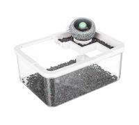 Moxeupon Petit aquarium avec filtre et éclairage - Aquarium silencieux pour salon, système hydroponique antique avec pompe USB et éclairage pour poissons de combat et décoration sur les bureaux