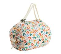 Moxeupon Sac de courses pliable - Sac en nylon de grande capacité, sac de rangement réutilisable pour camping, shopping, supermarché, voyage, Lettre, voir description