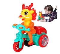 Moxeupon Voitures Miniatures cascadeuses, Jouet Dragon du Nouvel an - Jouet de Dragon robotique de Tricycle de Cascade de Voitures d'animaux électriques | Jouet interactif à Piles avec lumières