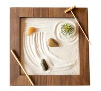 Moxeupon -Zen-Garten - Jardin zen en bois - Décoration de bureau - Décoration de maison rétro - Magnifiques accessoires de jardin zen pour la maison, la chambre, la détente