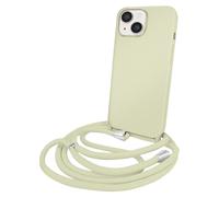 Coque pour iPhone 14 en TPU Premium Color Lace avec Cordon Tour de Cou Vert pâle