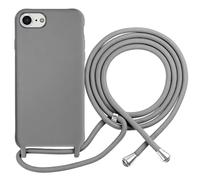 Coque pour iPhone 7 / 8 en TPU Premium Color Lace avec Cordon Tour de Cou Gris
